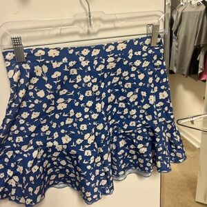 Blue Skirt with White Flower